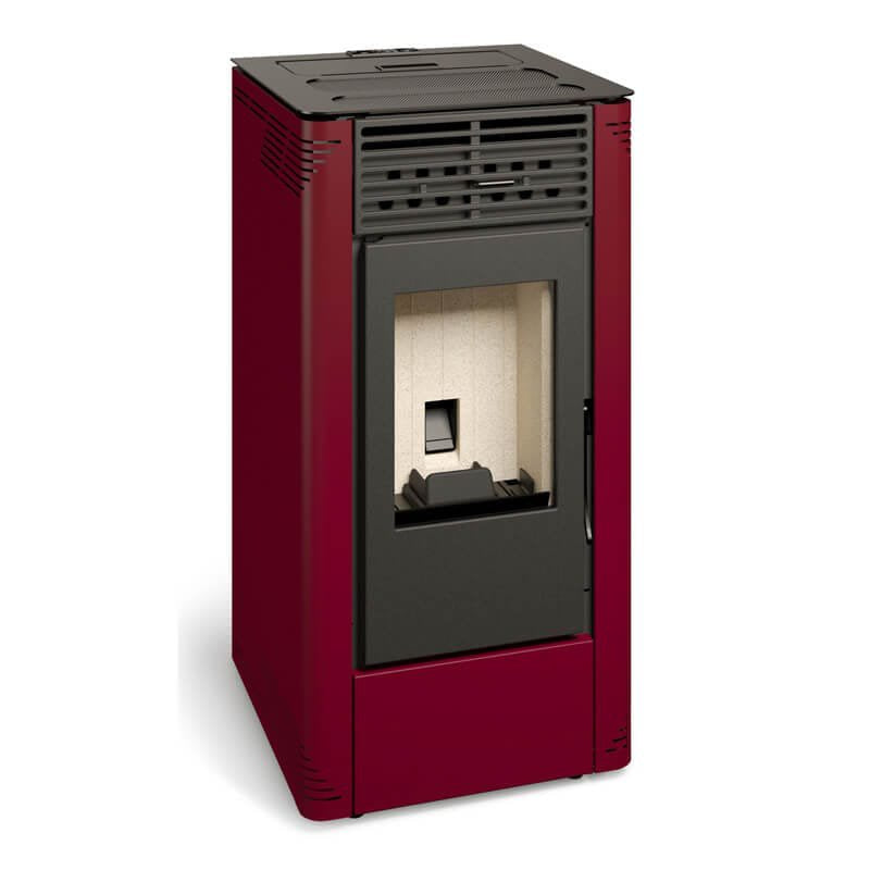 Estufa de pellets FERLUX FLORA 7 kW Roja – Estilo acogedor y fabricación española