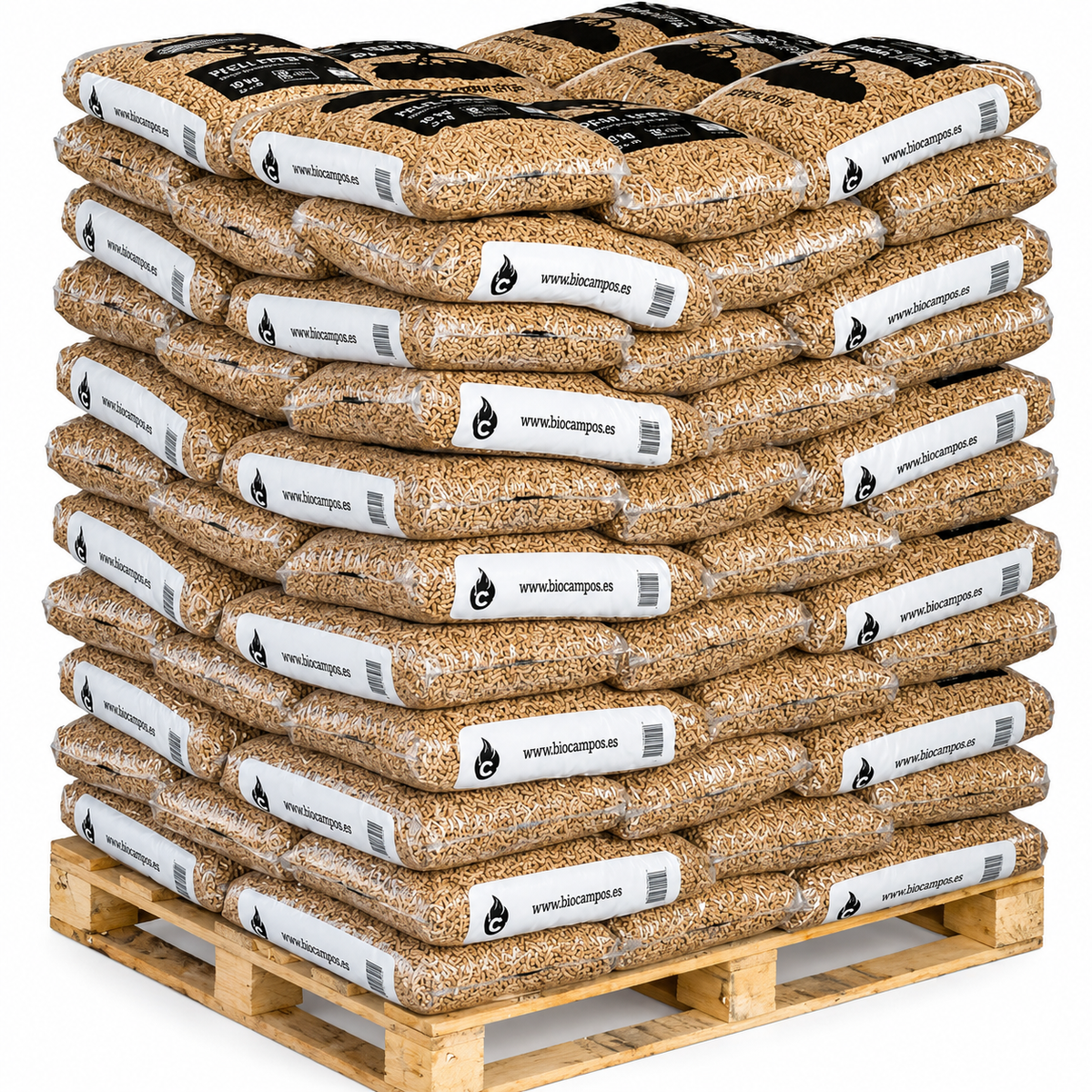 1 palet de 88 sacos de 15 kg de madera Piñonero