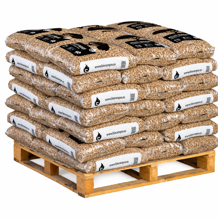 Palet de pellets Piñonero en 42 sacos de 15 kg para calefacción