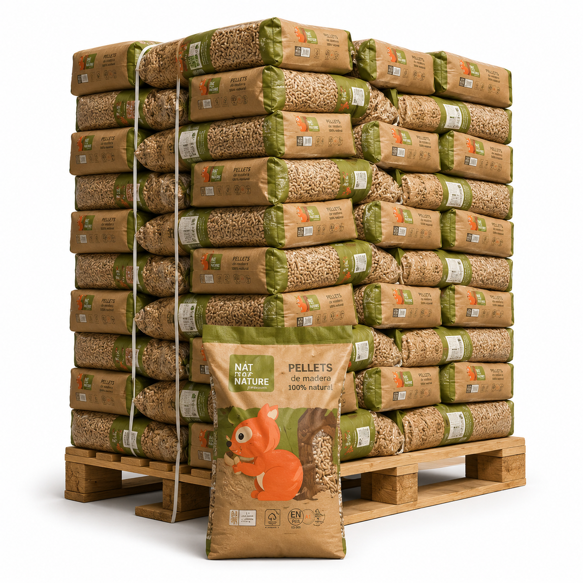 1 palet de 77 sacos de 15 kg Naturpellet certificados ENplus